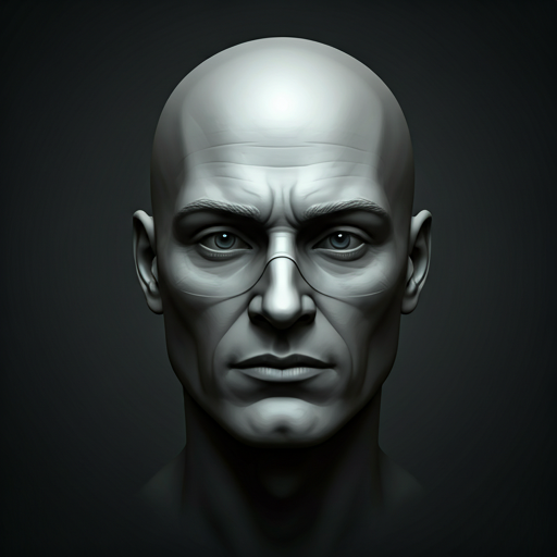 A sculpted human head, representing disciplined judgment